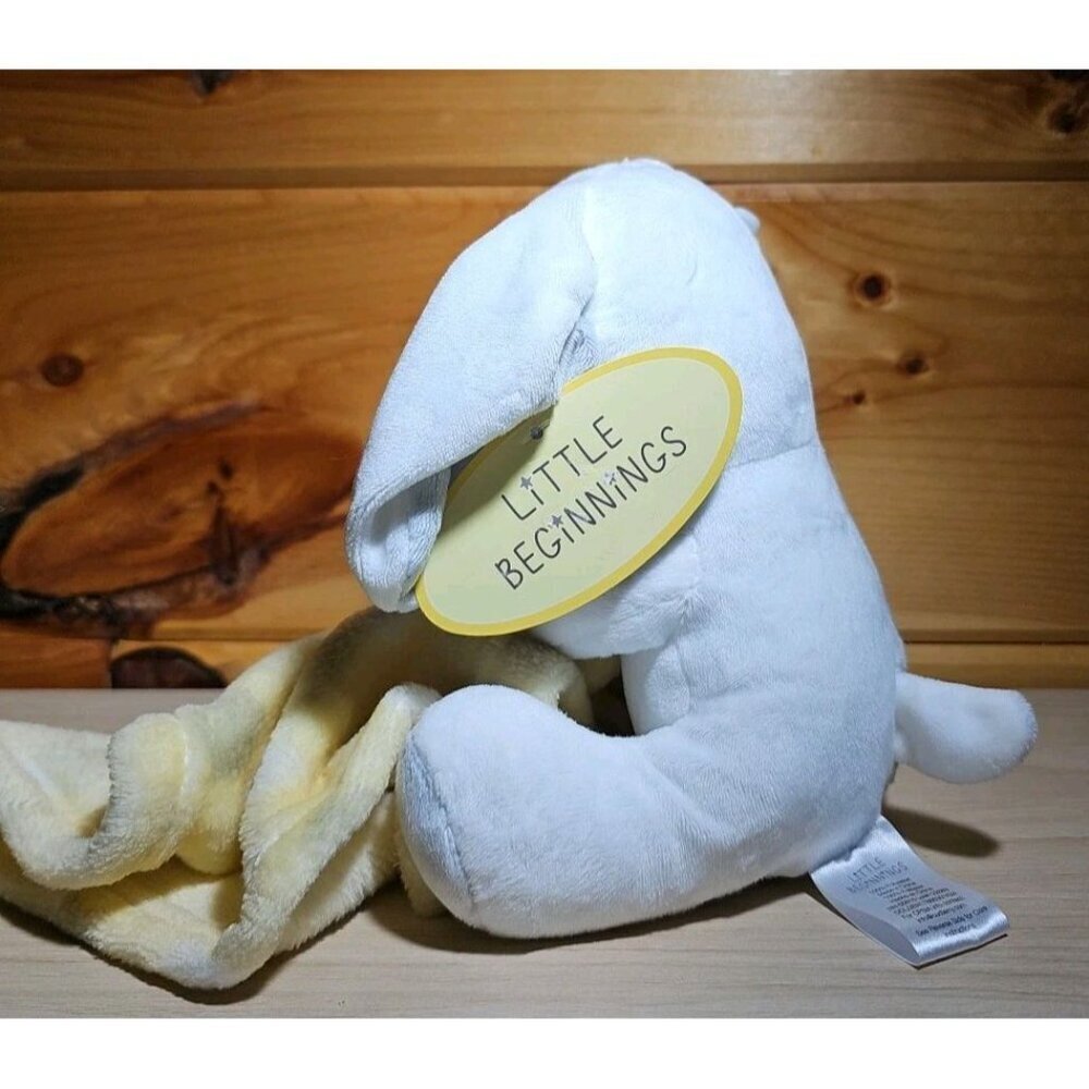 Little Beginnings Lovey Puppy Dog 7 Inch Plush With Security Blanket Gray Yellow - Picture 6 of 9